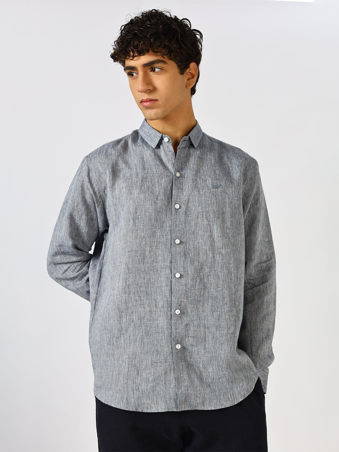 HAMPTONS Premium Textured Button-Down Collar Cotton Casual Shirt