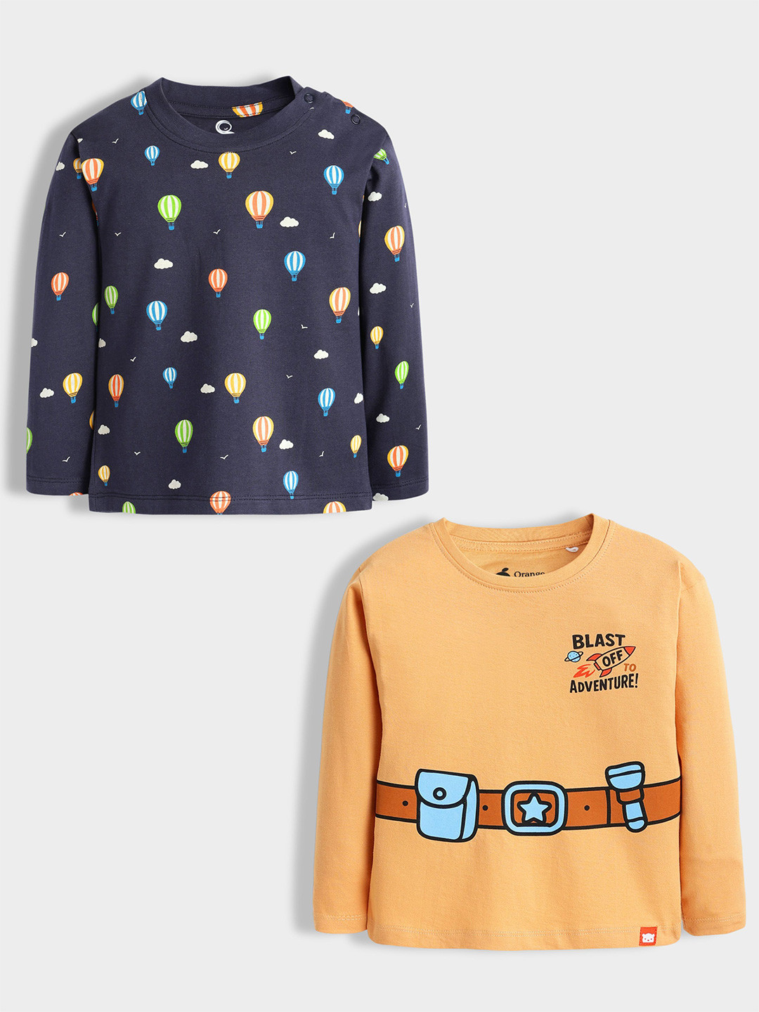 Orange Sugar Kids Pack Of 2 Graphic Printed Long Sleeves T-shirts