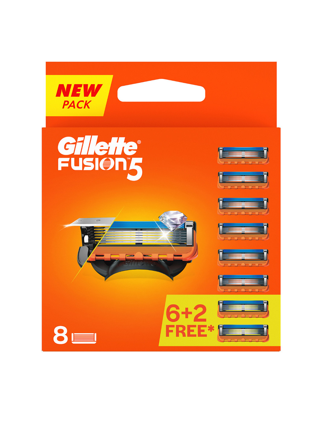 Gillette Men Set of 8 Fusion Manual Shaving Blade Cartridges