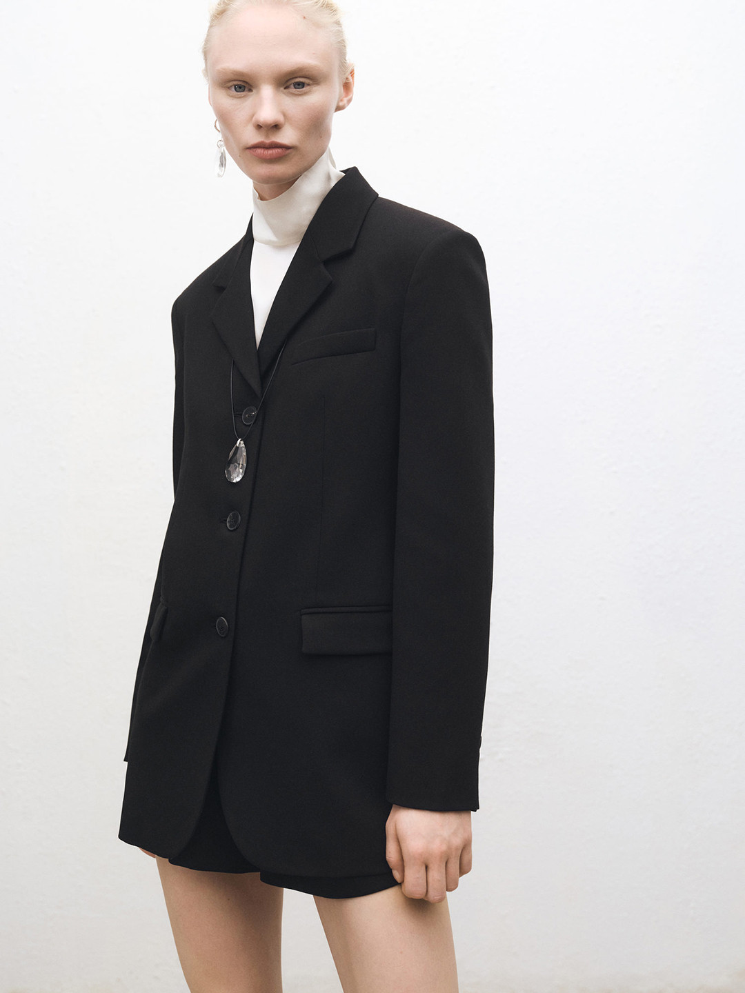 MANGO Notched Lapel Suit Blazer