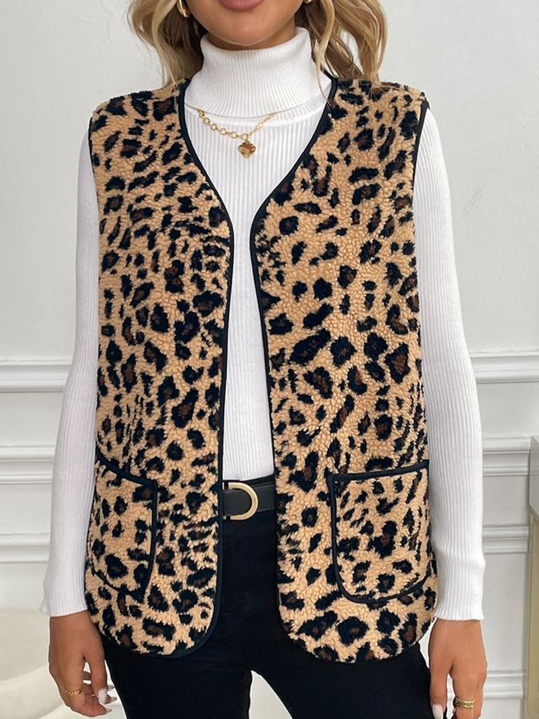 LULU & SKY Animal Printed Sweater Vest