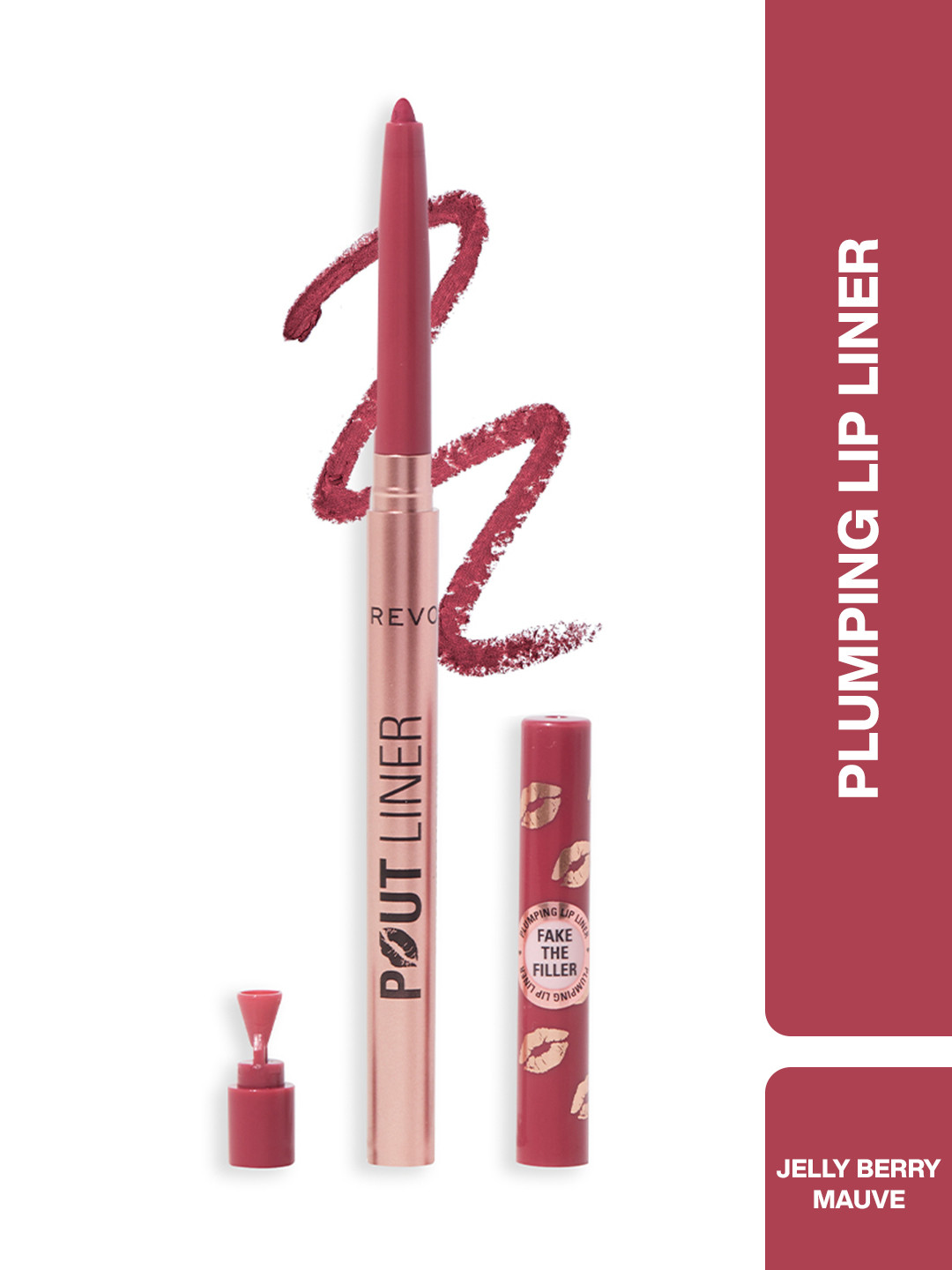Makeup Revolution London Pout Bomb Plumping Lip Liner with Sharpener - Jelly Berry Mauve