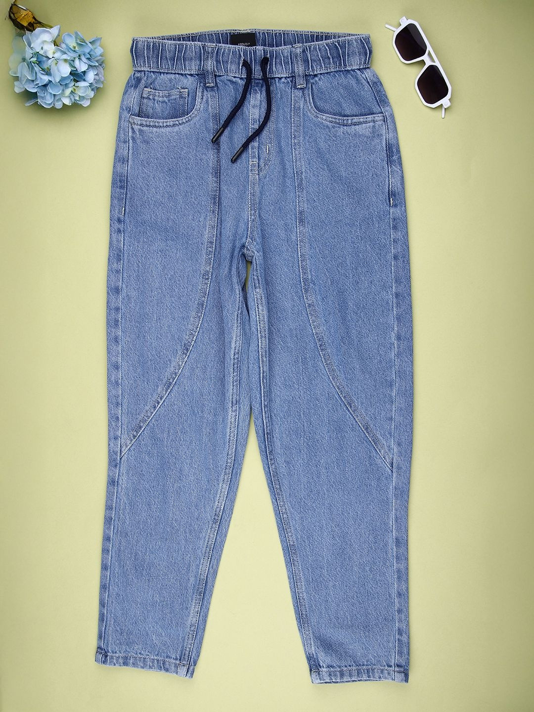 V-Mart Boys Regular Fit Mid-Rise Stretchable Jeans with Front Seam