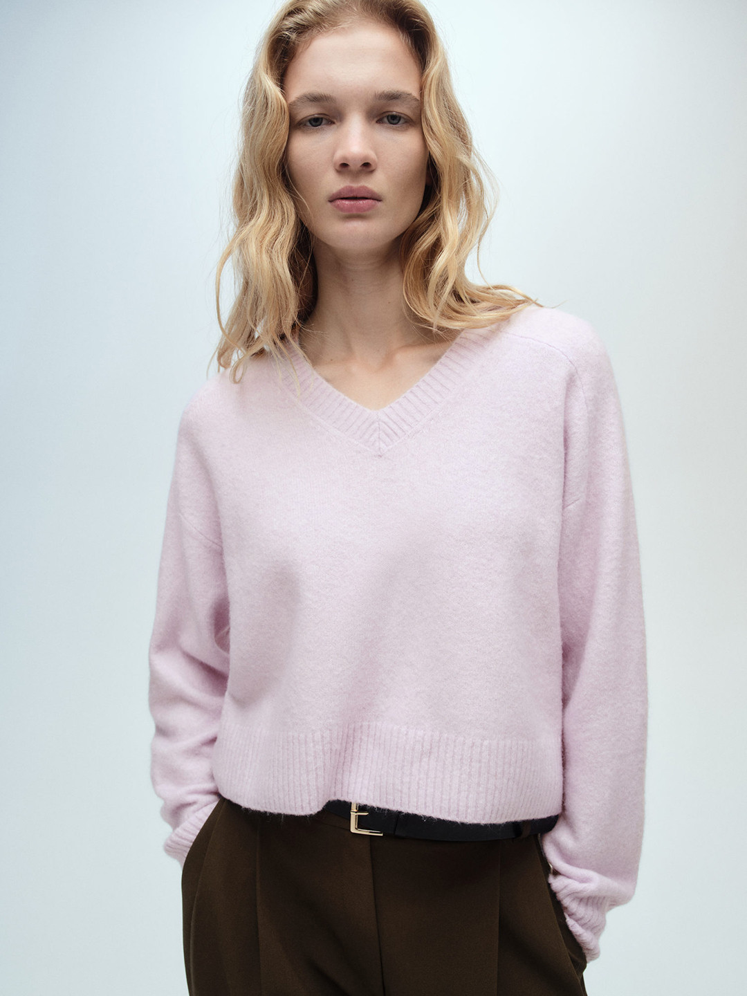 MANGO V-Neck Knitted Pullover