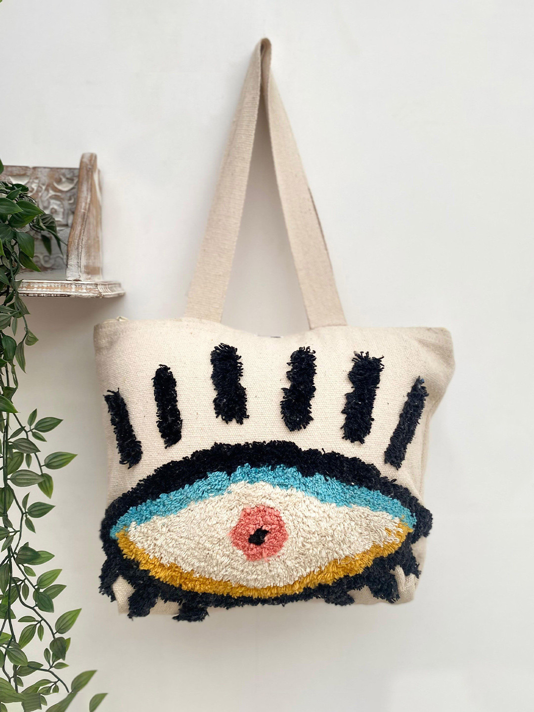 Ariana Ethnic Motifs Self Design Shopper Boho Cotton Tote Bag