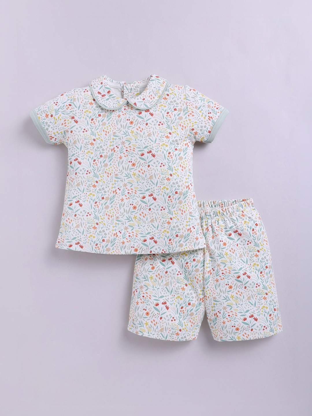 BABY GO Kids Printed Short Sleeves Pure Cotton T-shirt With Shorts Clothing Set