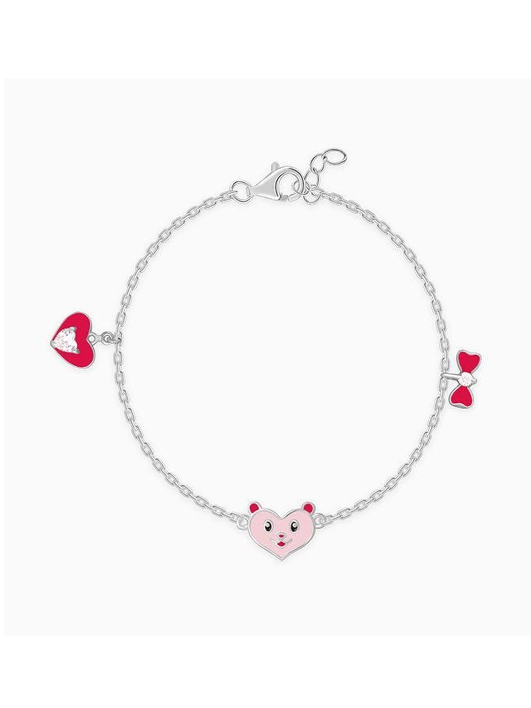 GIVA Girls 925 Silver-Plated Love You Boo Zircon Studded Charm Bracelet