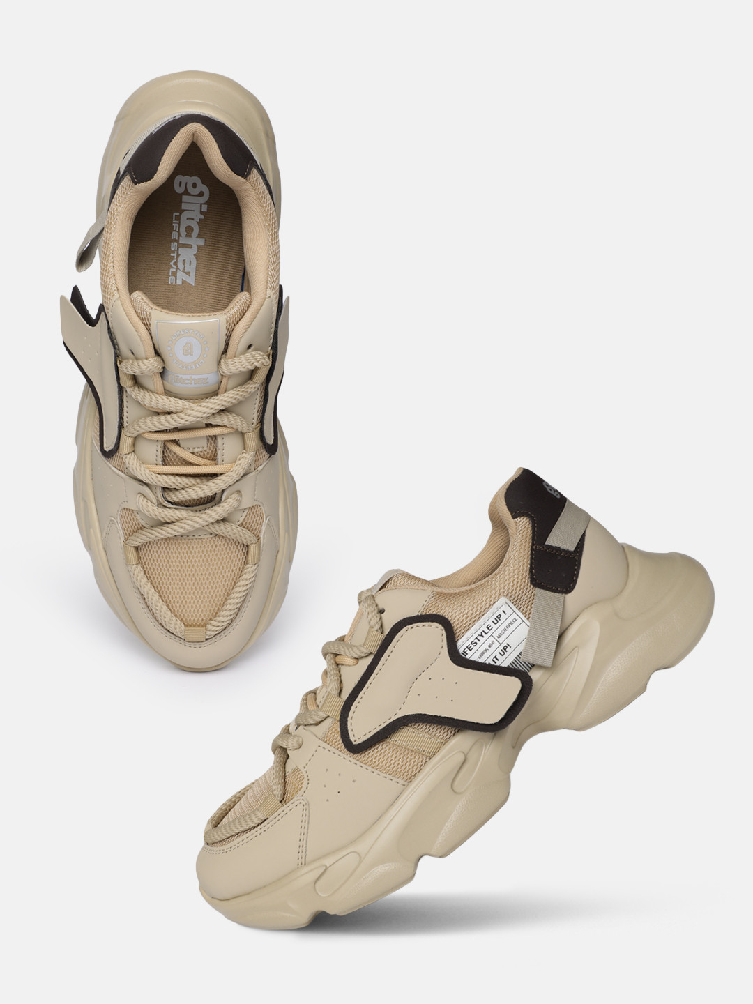 glitchez Men Chunky Sole Sneakers