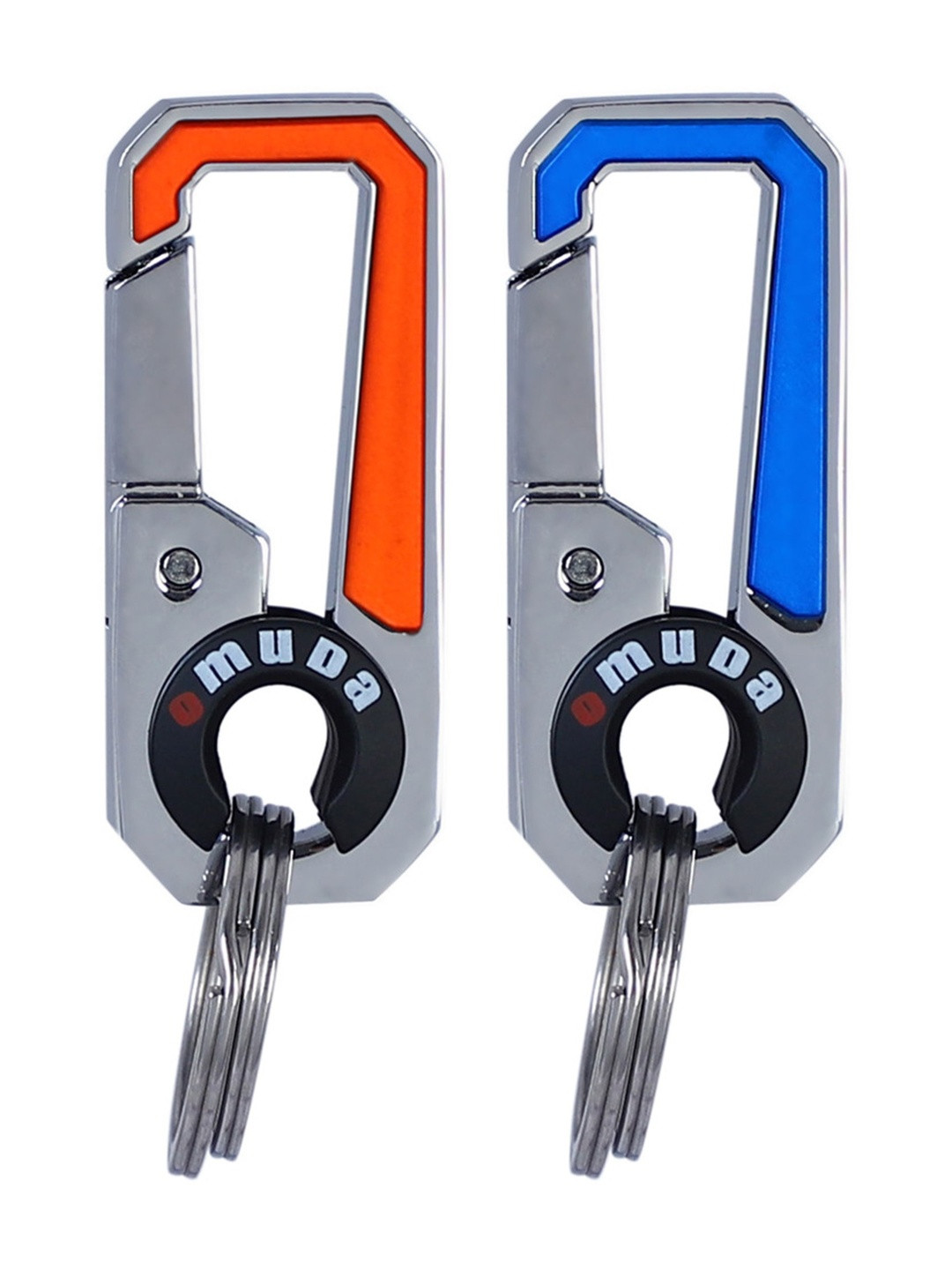 omuda Set Of 2 Textured Press Lock Car & Bike Key Chain