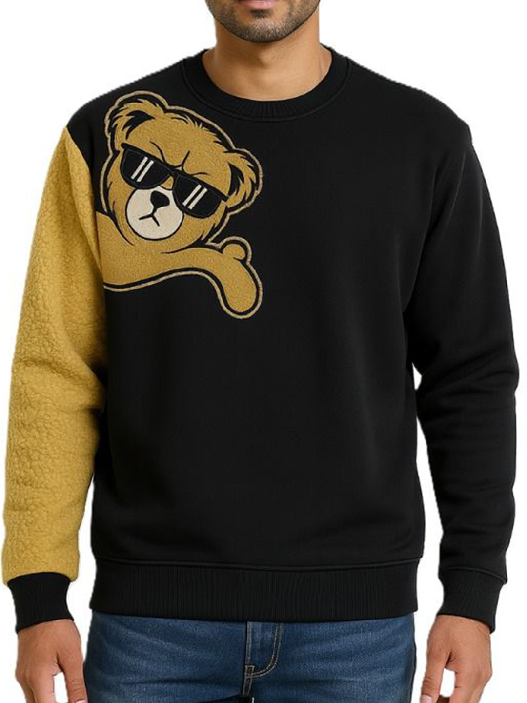 Try This Men Colourblocked Round Neck Full Sleeve Sweatshirt