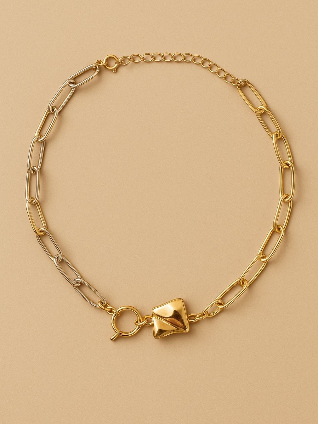 The Jewellery Tale Stainless Steel Gold-Plated Link Minimal Chain