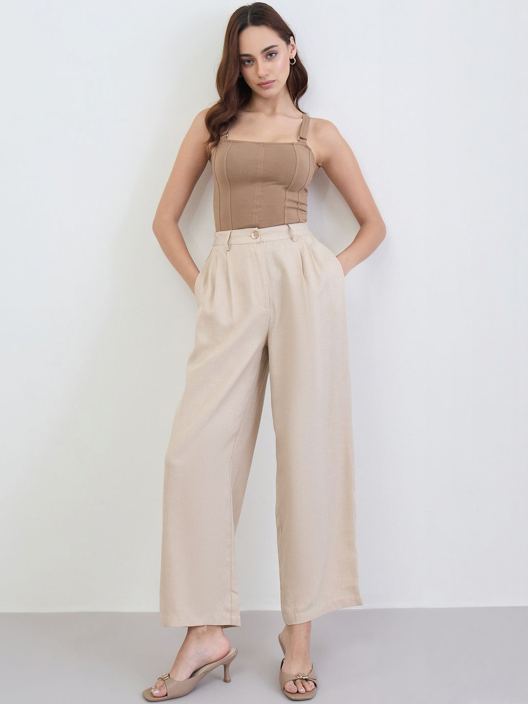 Styli Women Full Length Wide Leg Formal Pant