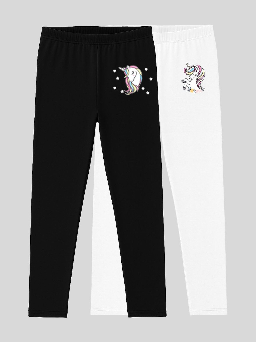 Charm n Cherish Girls Pack Of 2 Unicorn Printed Leggings