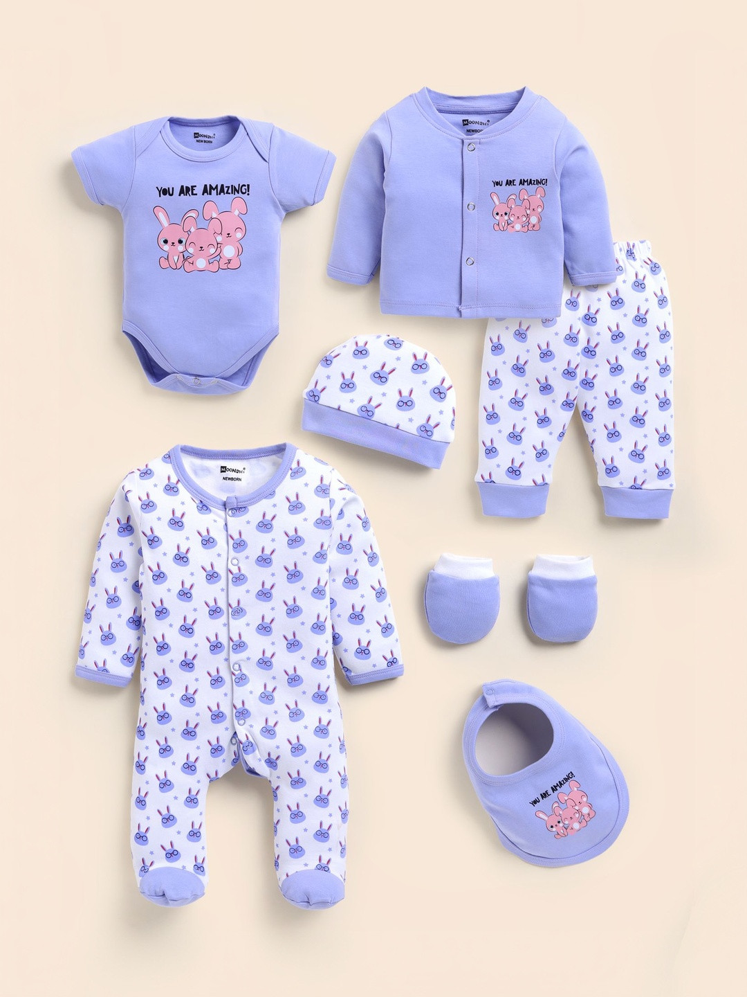 Moonkids Infant Pack Of 7 Baby Apparel Gift Set