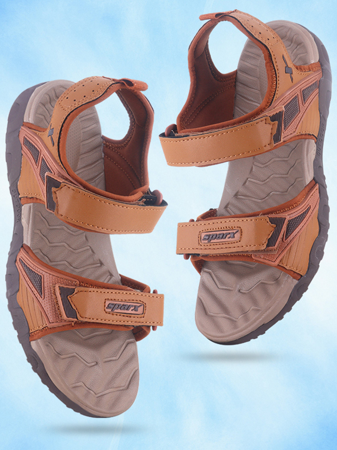 Sparx Men Brand Logo Textured Detail Sports Sandals