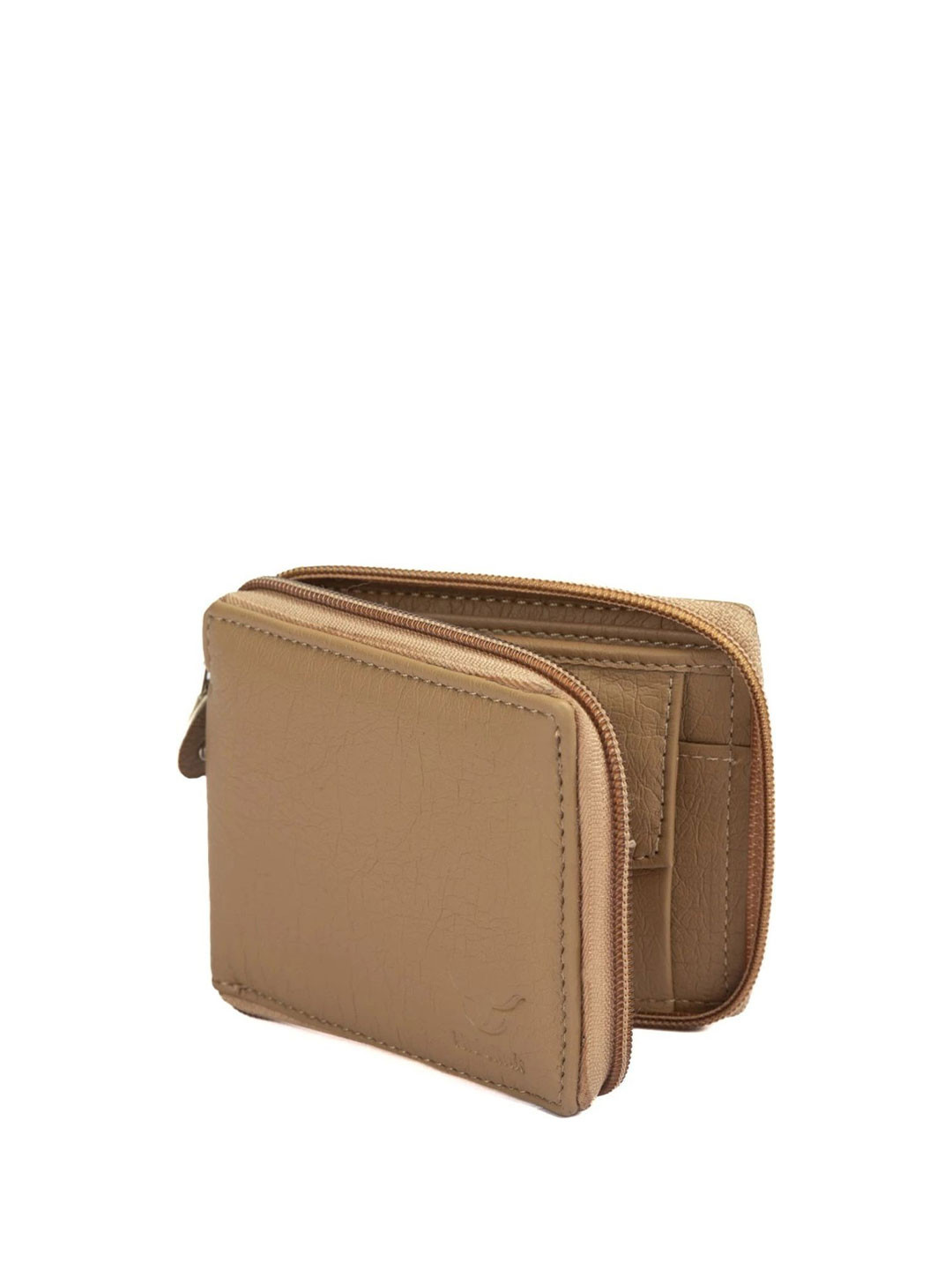 Krosshorn Men Solid Zip Around Wallet With Flap Coin Pocket