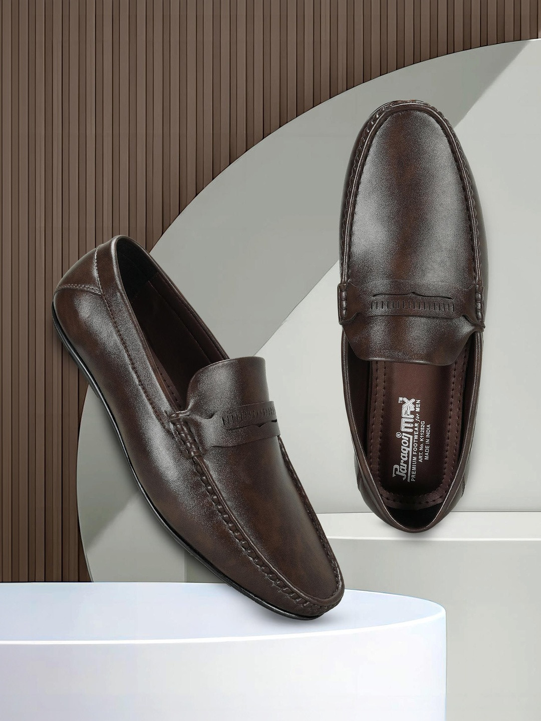 Paragon Men Cushioned Sole & Sturdy Construction Round-Toe Formal Loafers