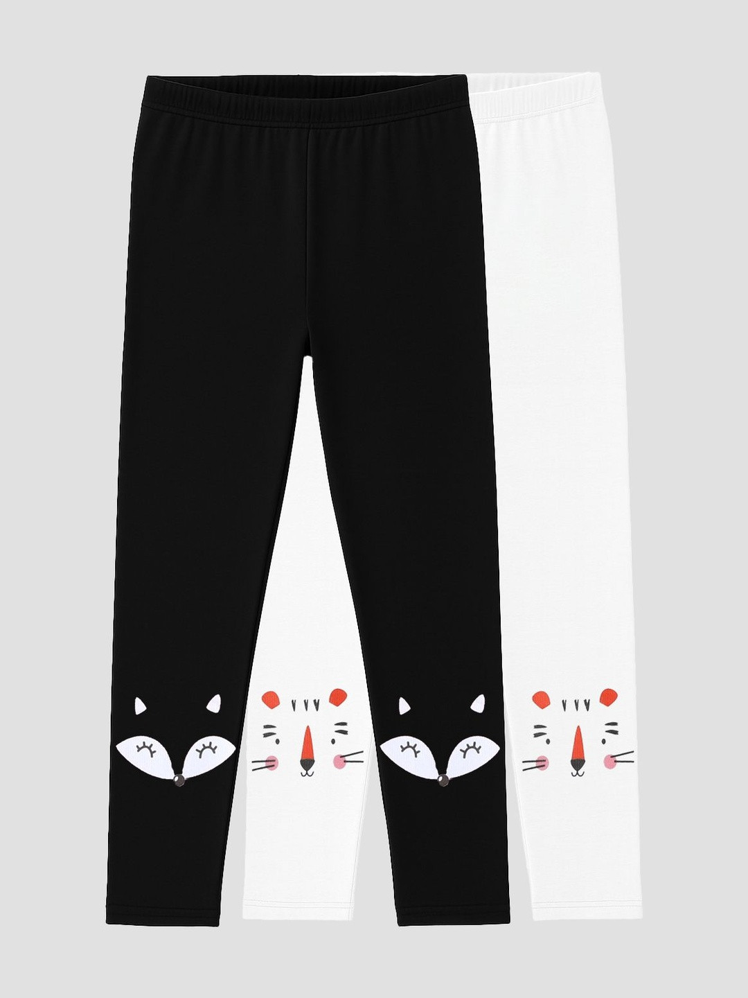 Charm n Cherish Girls Pack Of 2 Animal Printed Ankle-Length Leggings