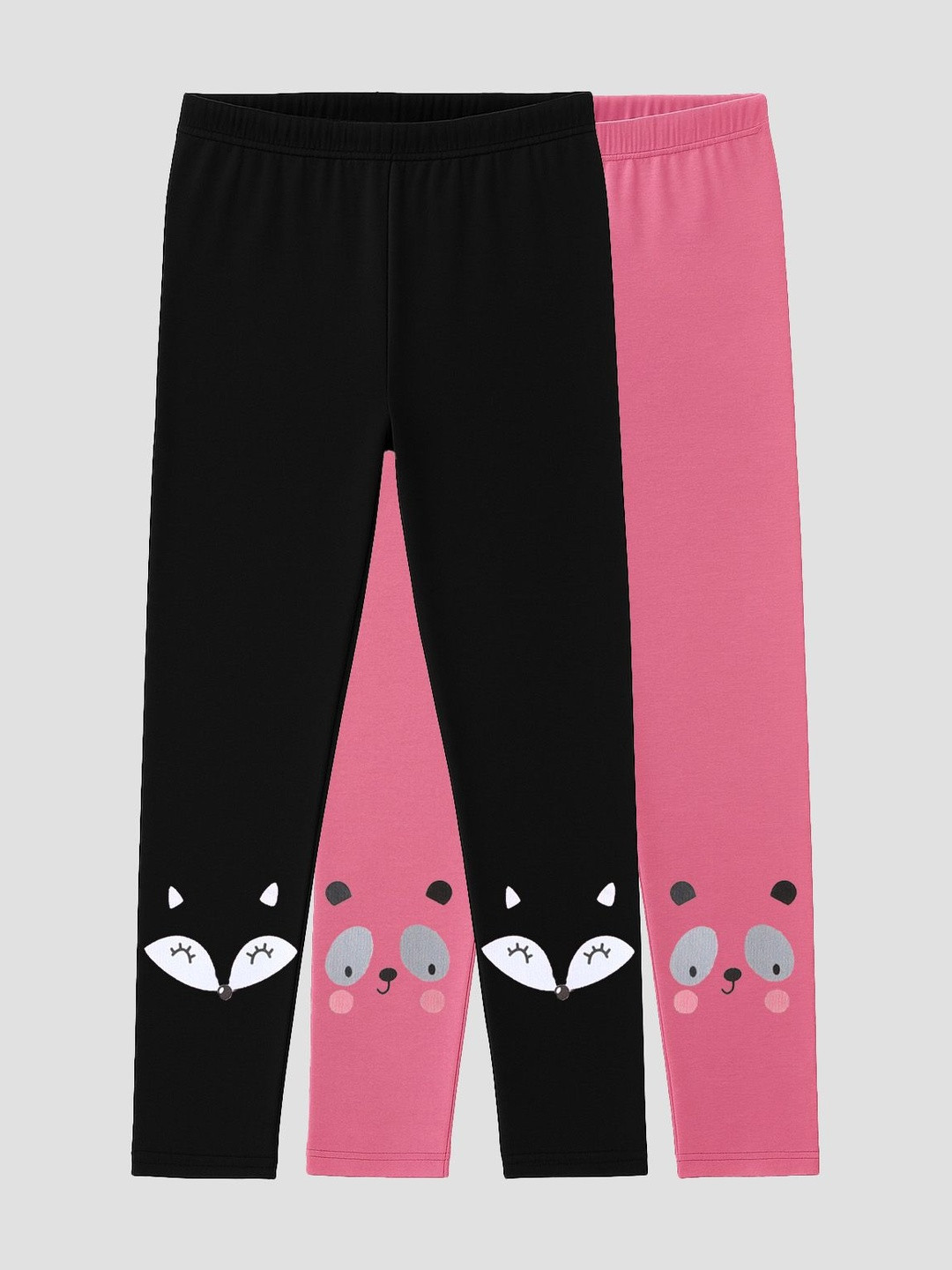 Charm n Cherish Girls Pack Of 2 Animal Printed Ankle-Length Leggings