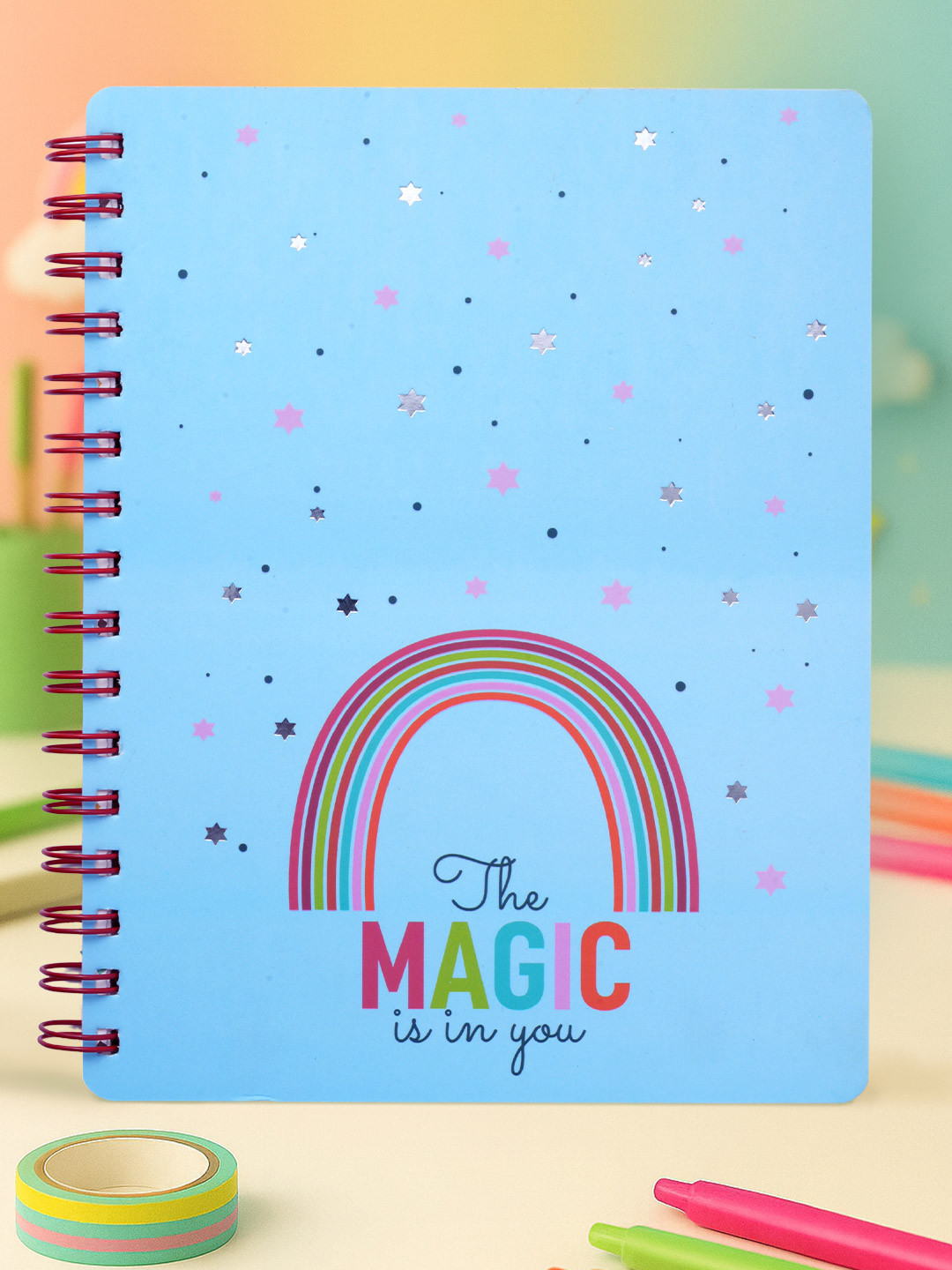 Doodle Blue & Orange Printed Notebook