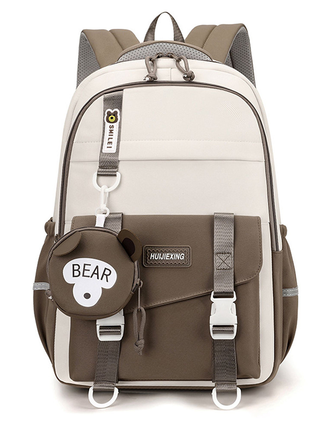 QIDREZY Girls Colourblocked Backpack with Compression Straps
