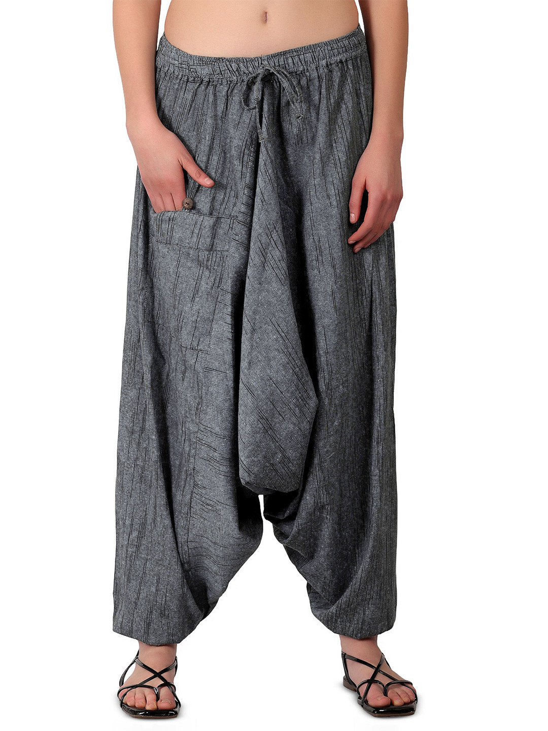 WHITEWHALE Unisex Loose Fit Striped Harem Pants