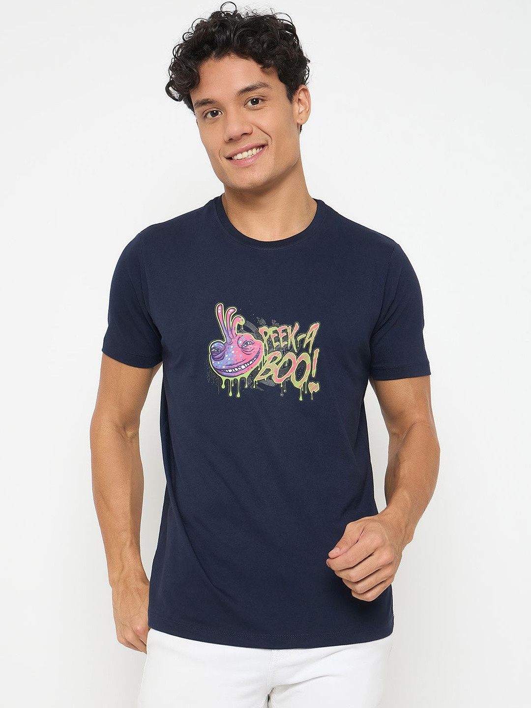 Wear Your Mind Monsters Inc Graphic Printed Short Sleeves Pure Cotton T-shirt