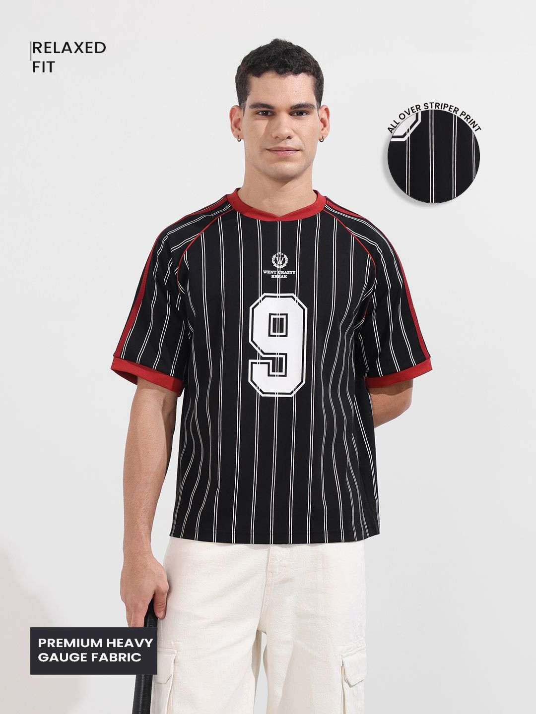 The Indian Garage Co Men Cotton Striped T-shirt