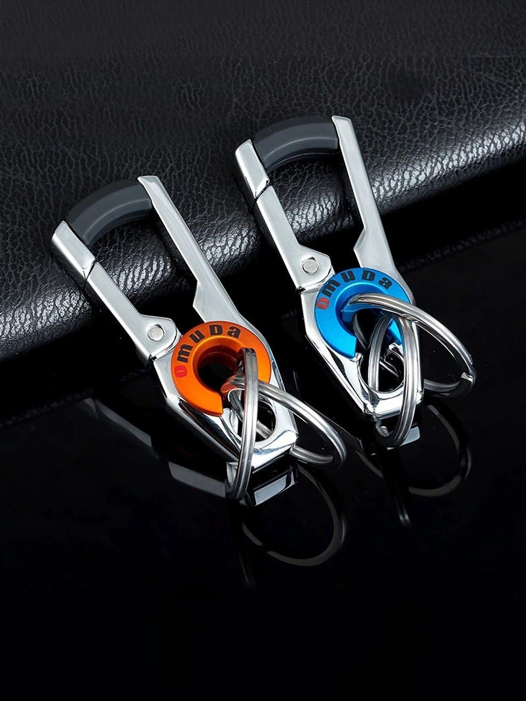 omuda Set Of 2 Press Lock Car & Bike Key Chains