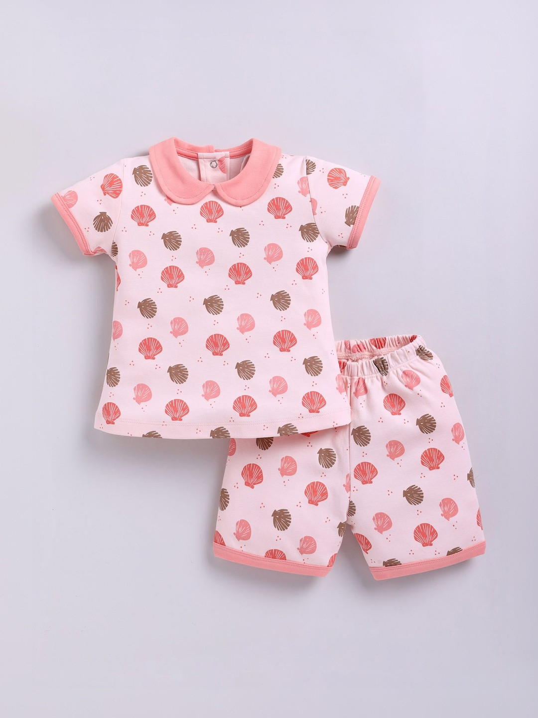 BABY GO Kids Printed Short Sleeves Pure Cotton T-shirt With Shorts Clothing Set
