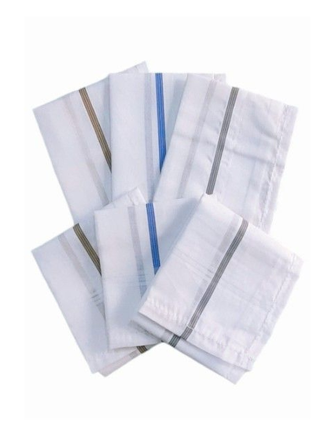 Caslino Set Of 6 Striped Cotton Handkerchiefs