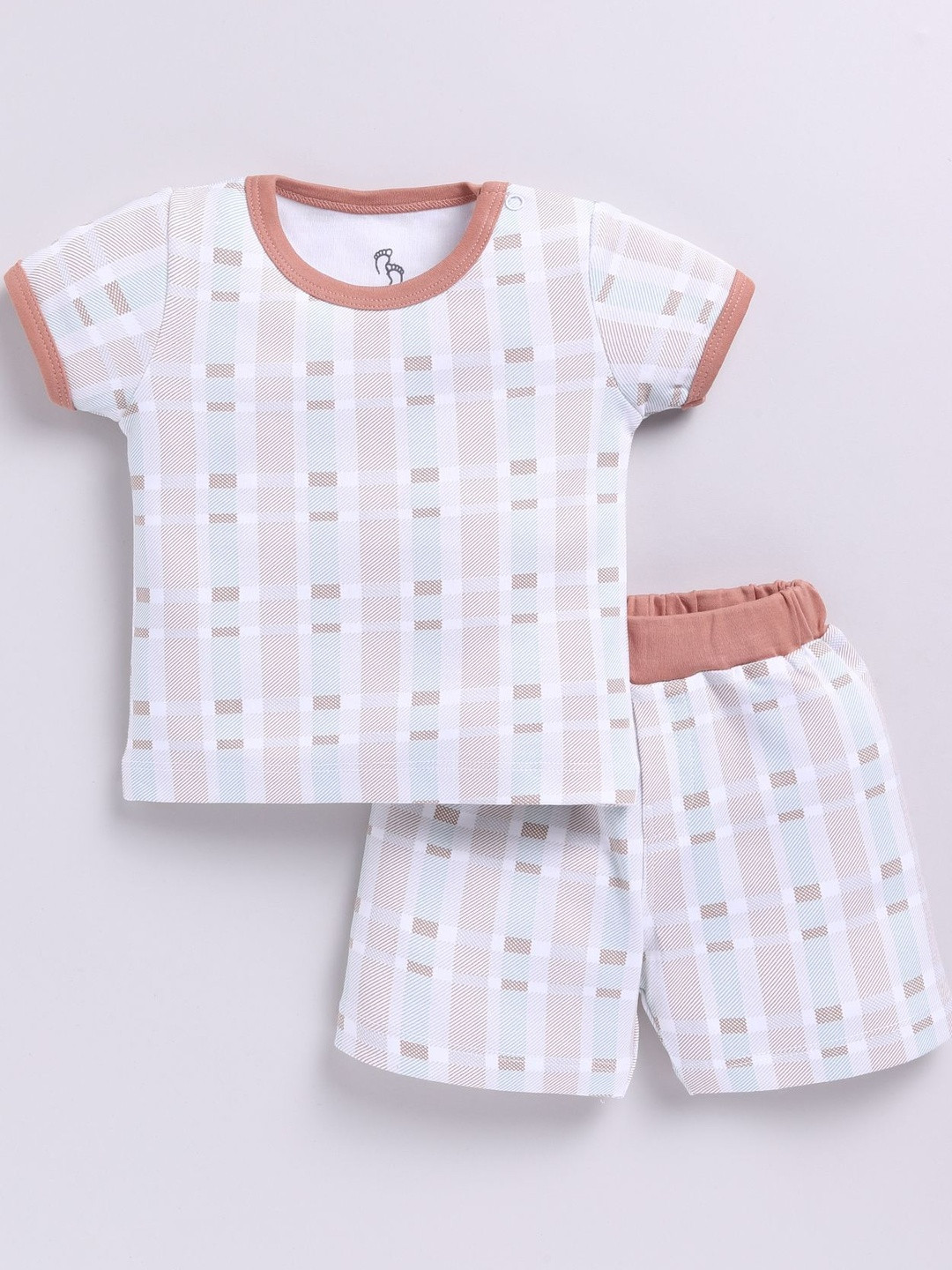 BABY GO Kids Printed Short Sleeves Pure Cotton T-shirt With Shorts Clothing Set