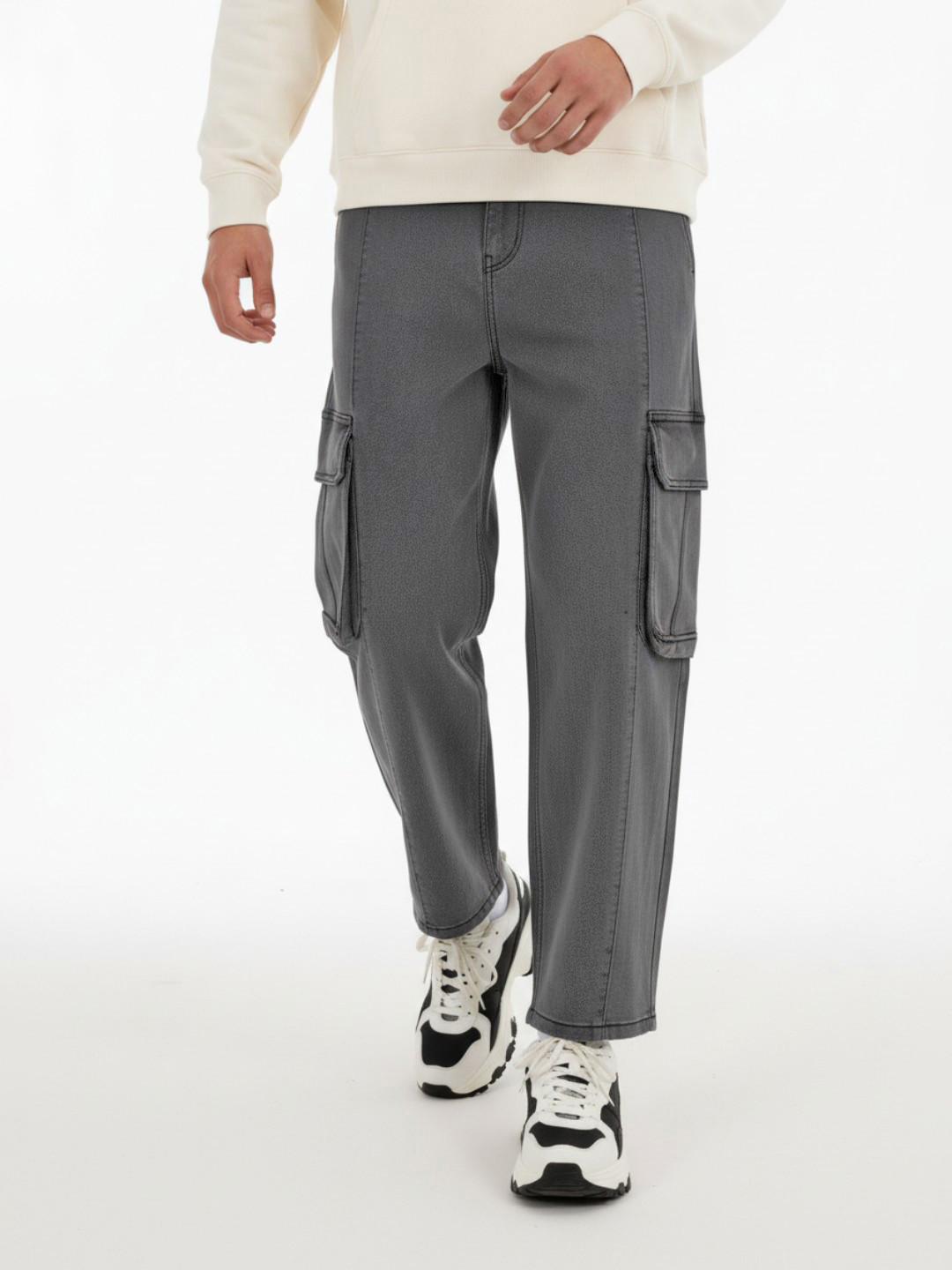 glitchez Wide Fit Cargo Style  Jeans