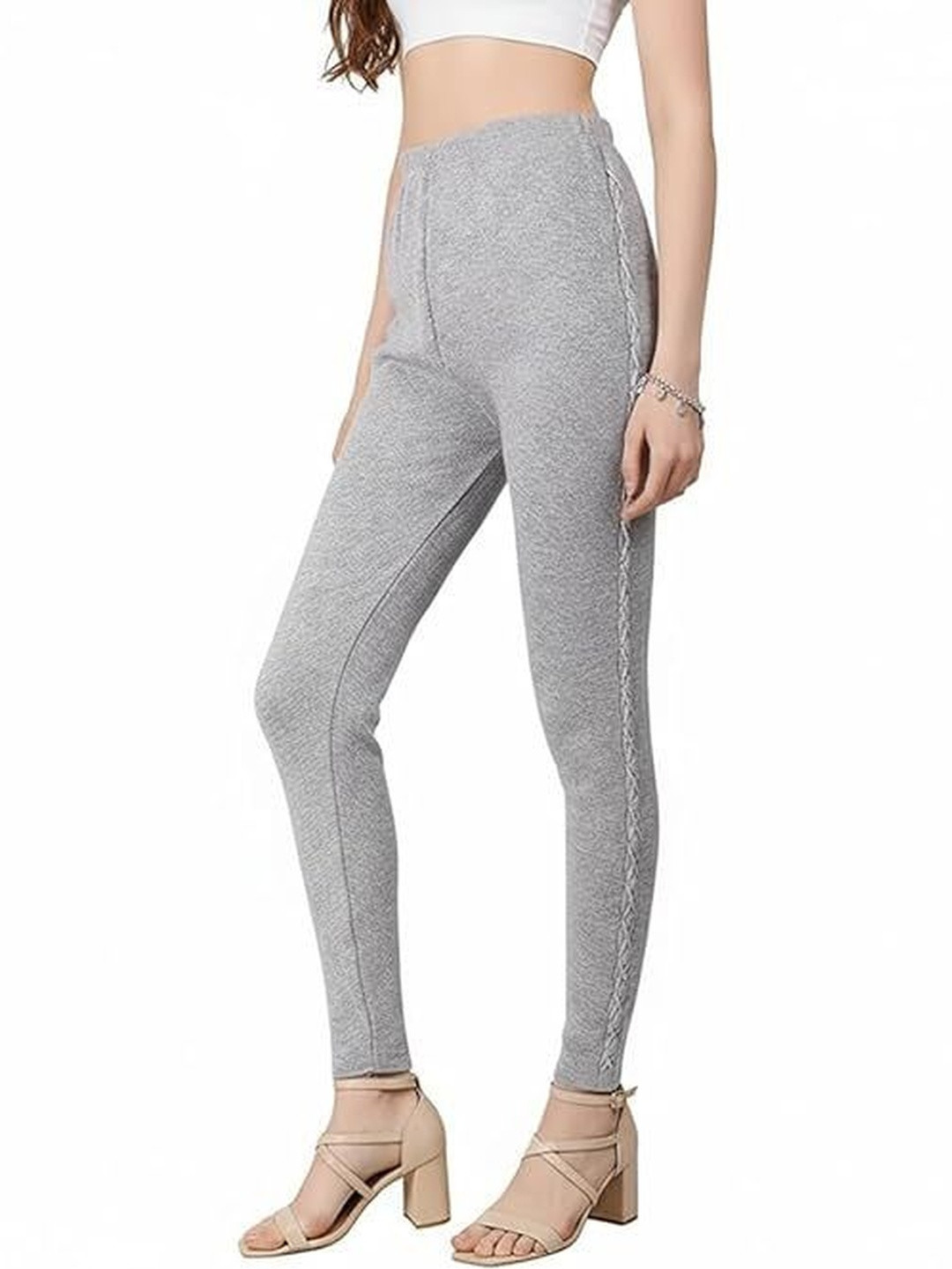 Thrifty Thread We Promise Comfort Women Woolen High Rise Churidar-Length Leggings