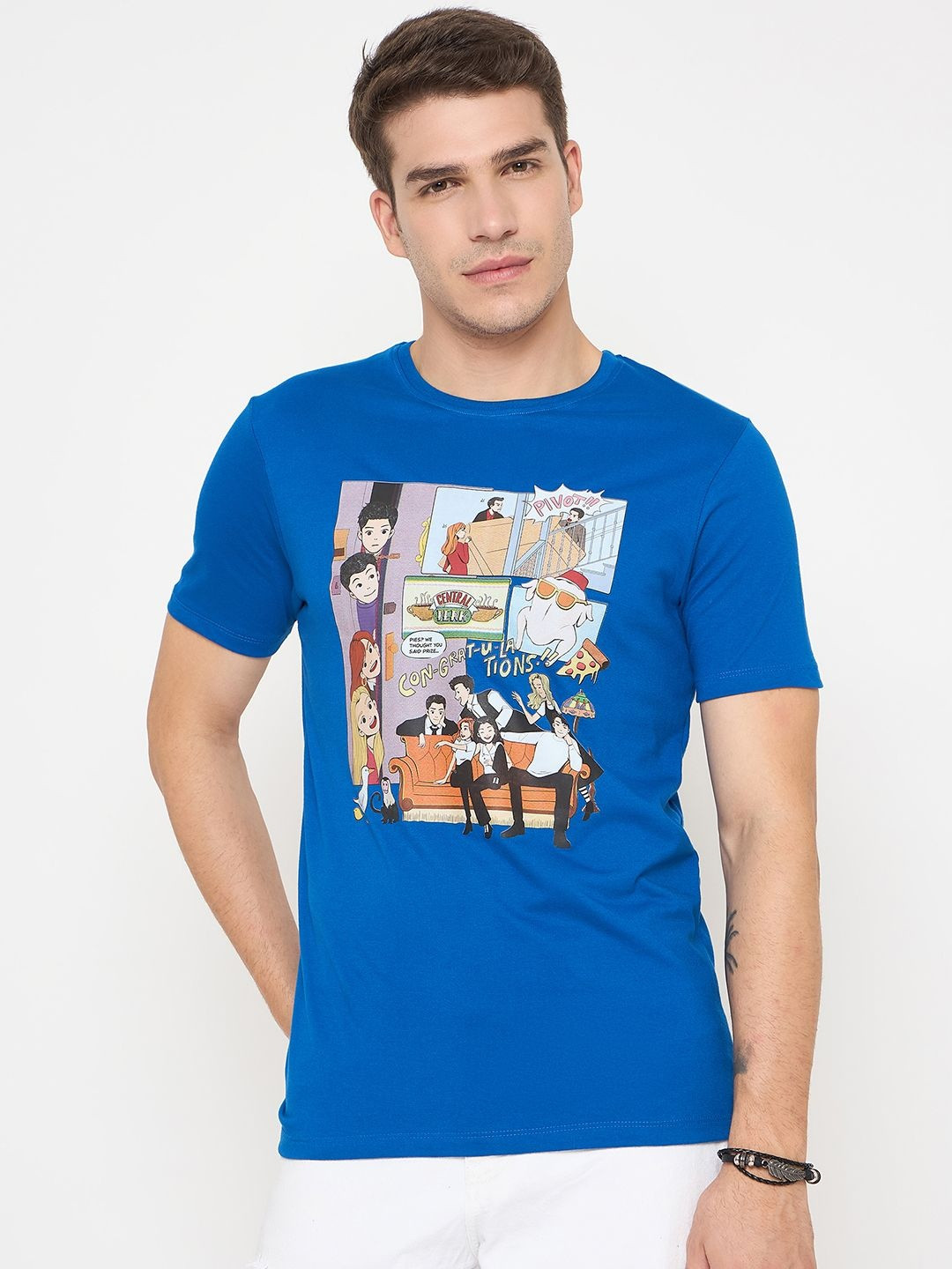 Wear Your Mind Friends Character Graphic Printed Pure Cotton T-shirt