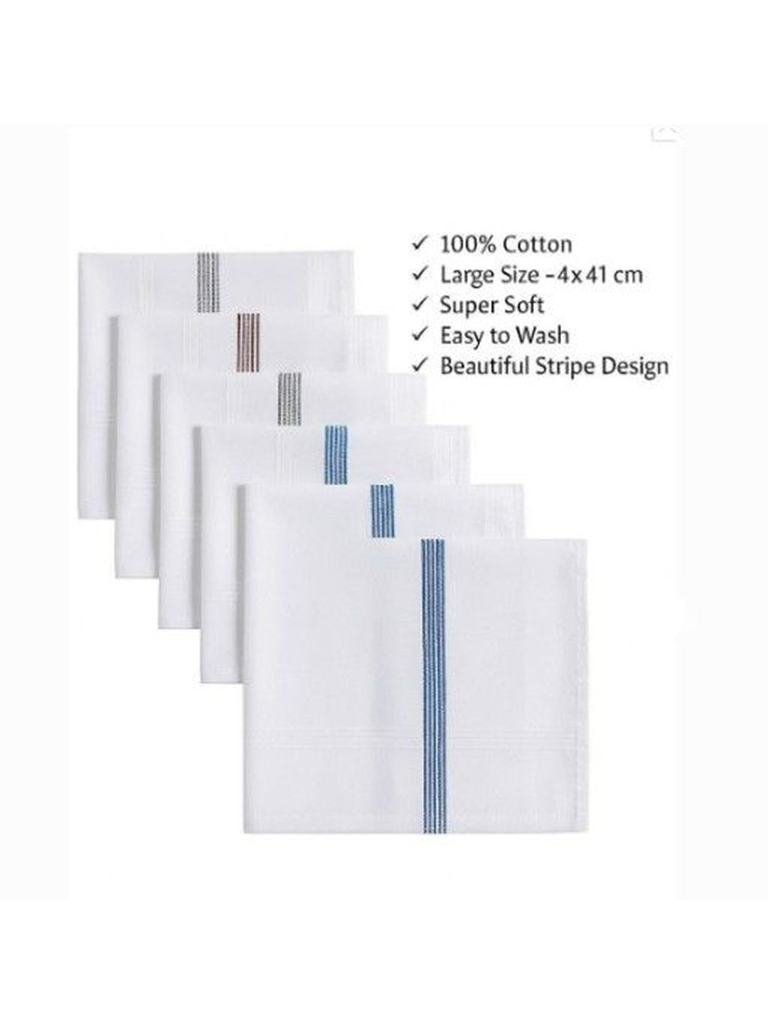 Caslino Set Of 12 Striped Cotton Handkerchiefs