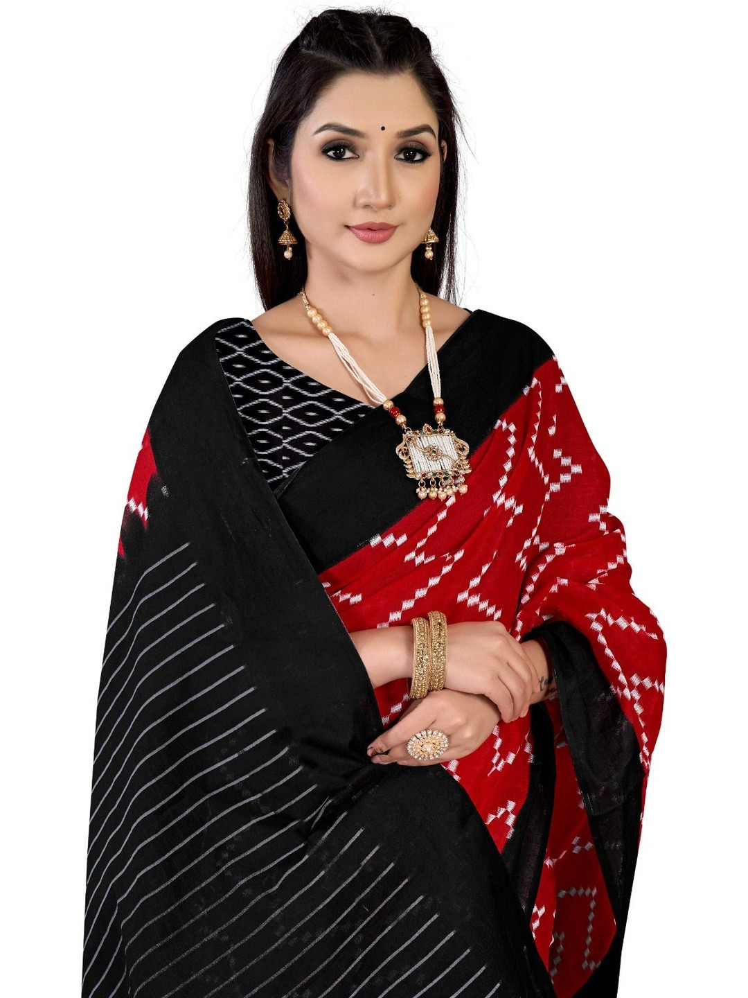 Varaenterprise Pure Cotton Bandhani Saree With Blouse Piece