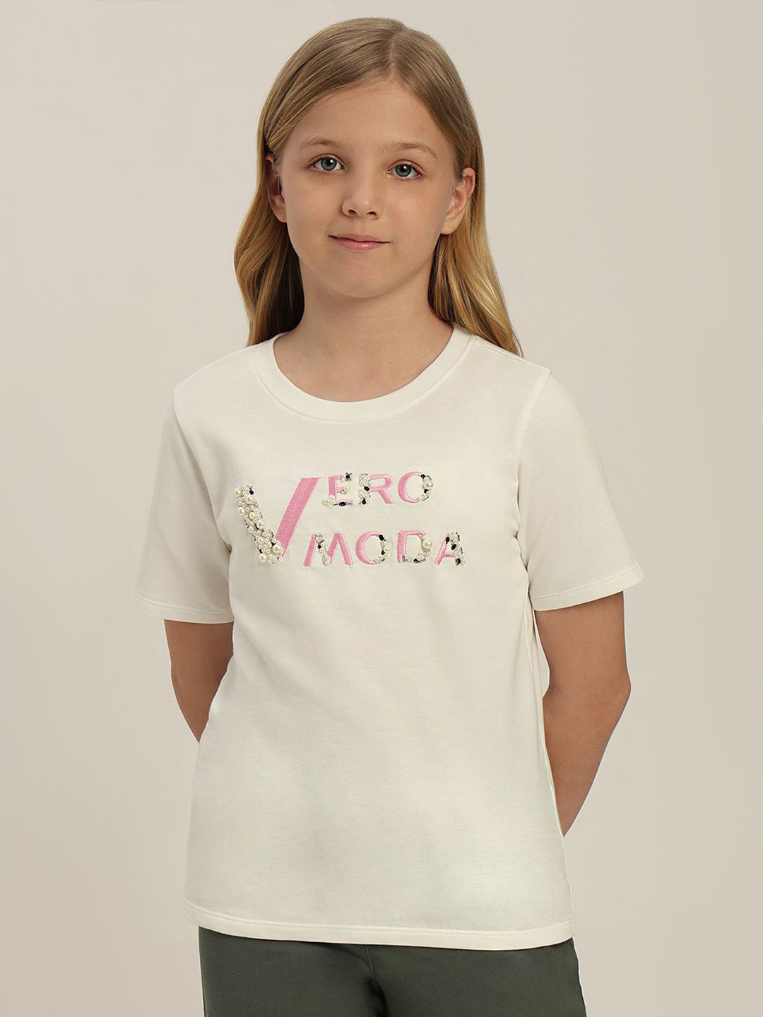 Vero Moda Girls Brand Logo Printed T-shirt
