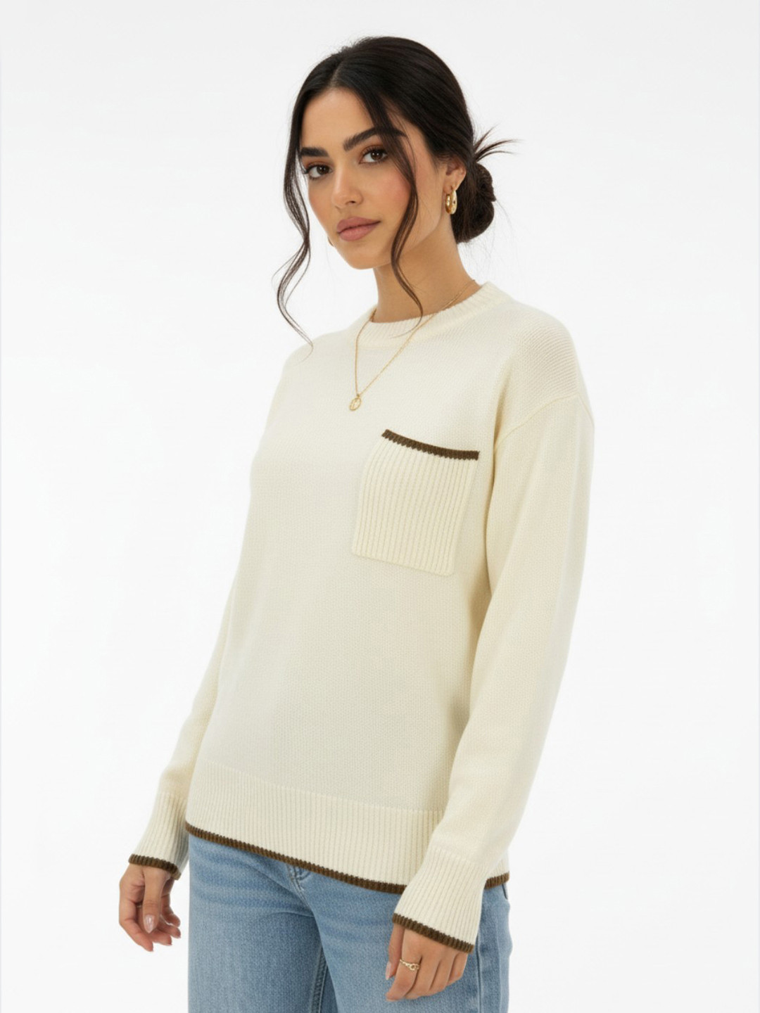 glitchez Chest Pocket Drop-Shoulder Pullover