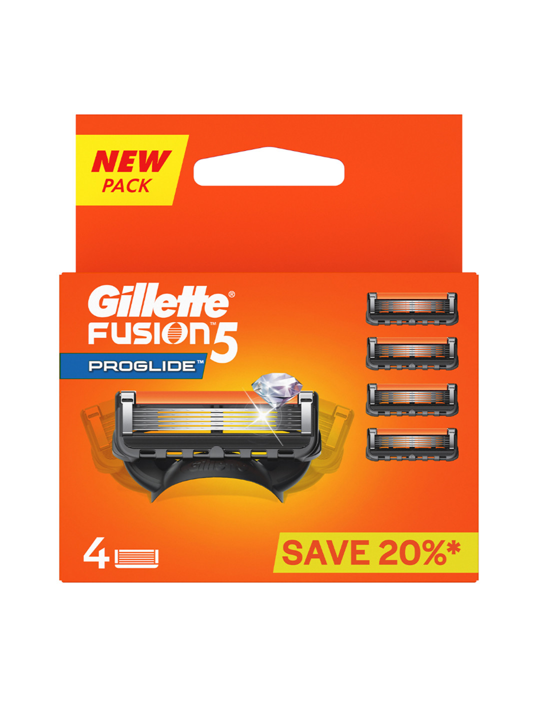 Gillette Fusion 5 Proglide Shaving Blades - 4 Cartridges