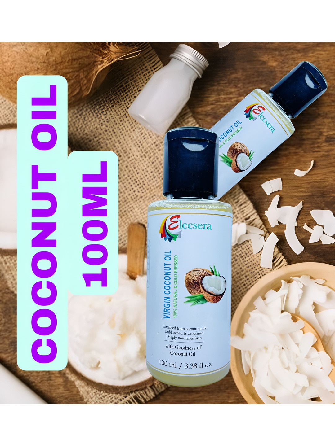 Elecsera Virgin Coconut Oil For Hair & Skin - 100 ml