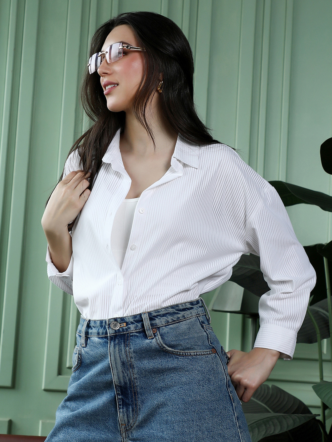 PINACOLADA Women Comfort Semi Sheer Casual Shirt