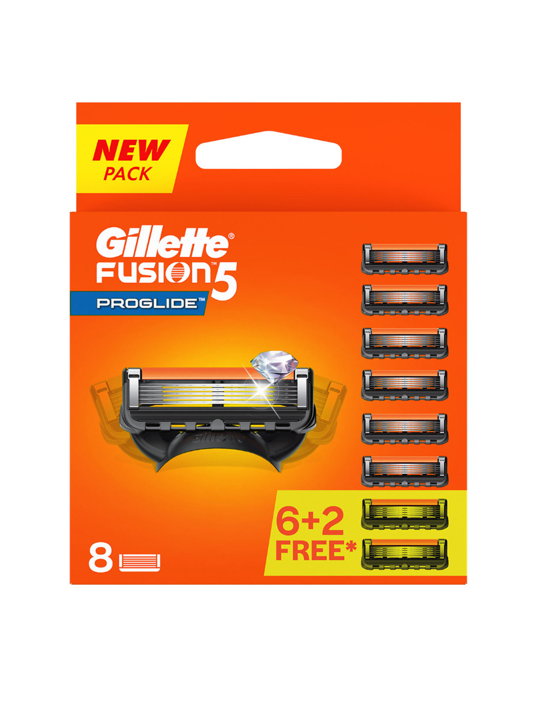 Gillette Fusion 5 Proglide Shaving Razor Blades - 8 Cartridges