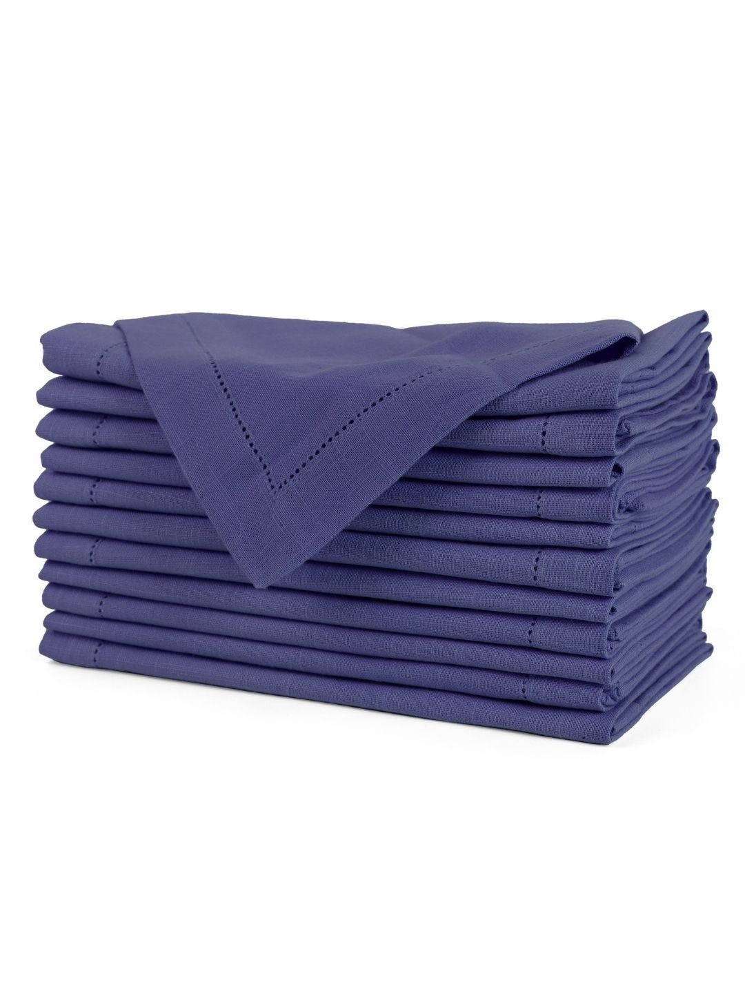 fingercraft Navy Blue 12 Pieces Pure Cotton Table Napkins