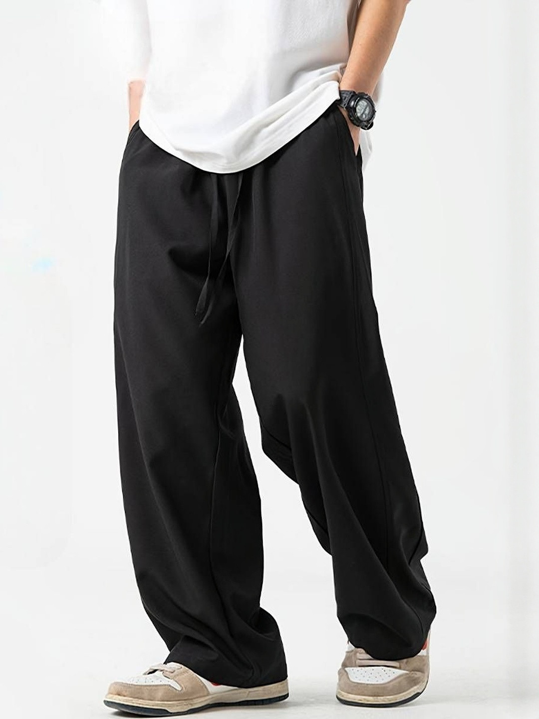 GROOFINGS Men Mid-Rise Cotton Relaxed Fit Trouser