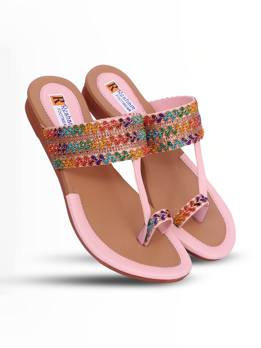 RESHAM FOOTWEAR Women Open Toe Strappy Ethnic One Toe Flats