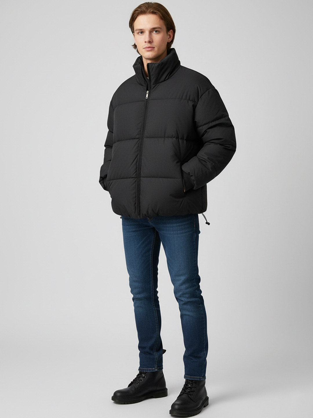 Mast & Harbour Men Faux Fur Trim Long Sleeve Leather Jacket