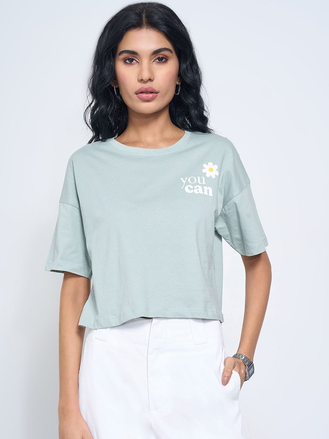 Honey by Pantaloons Print Cotton Crop Top