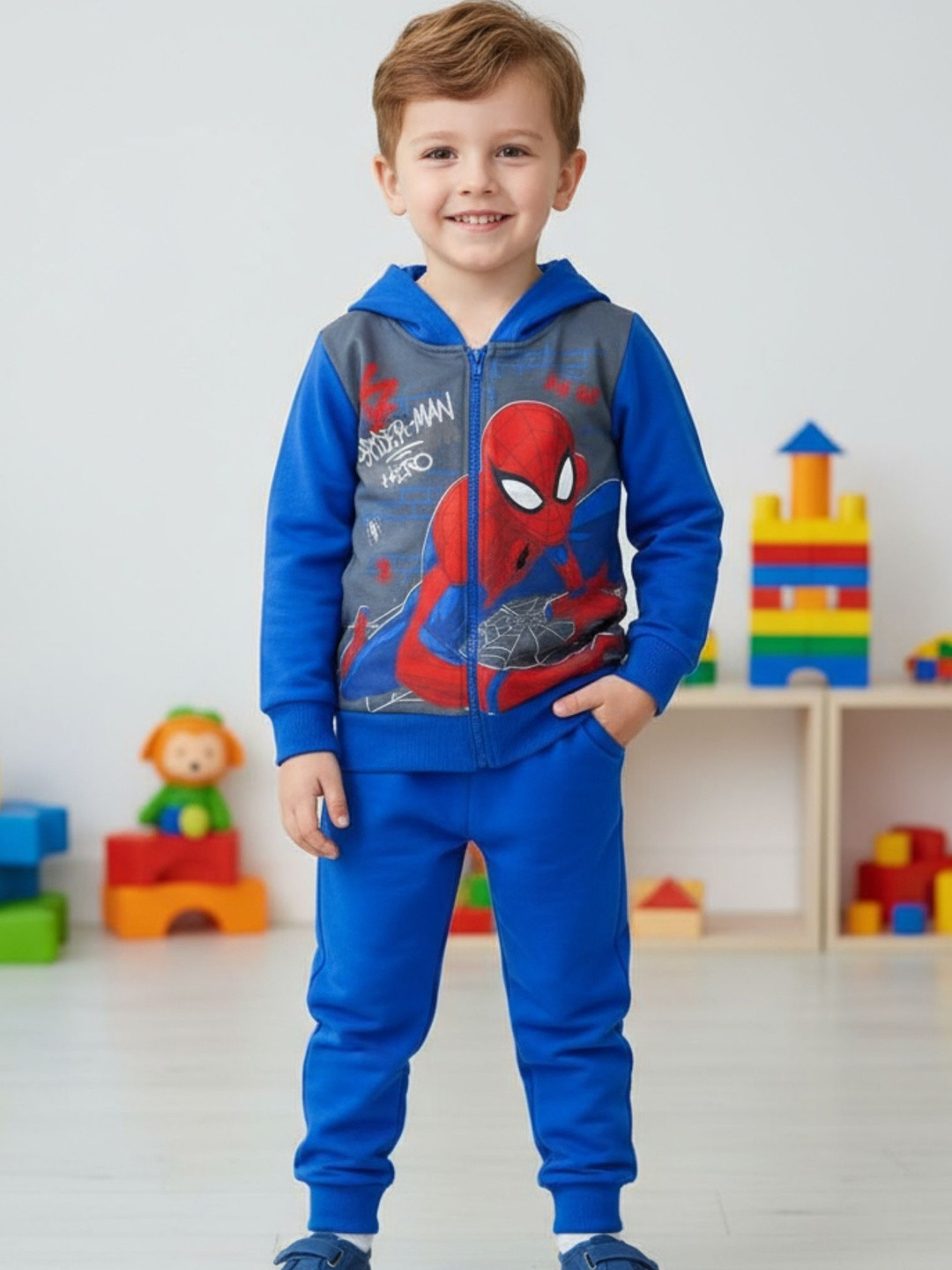 Nihvi Boys Spider Man Theme Hoodie