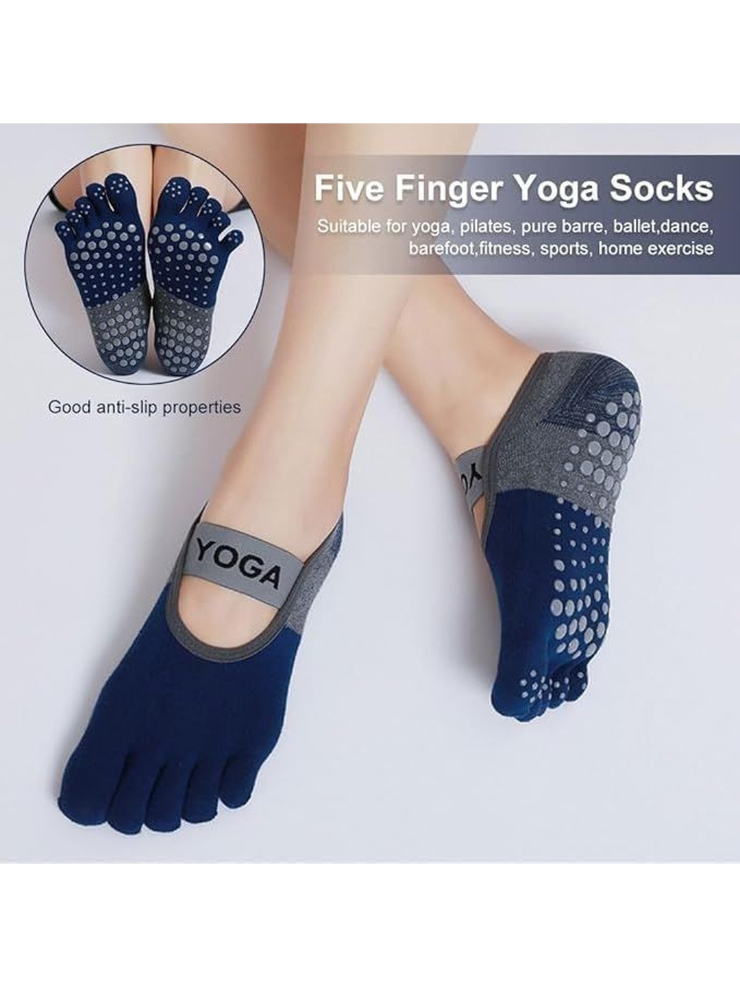 Eleg & Stilance Women Pack Of 3 Assorted Anti-Skid Grip Shoe Liner-Length Socks